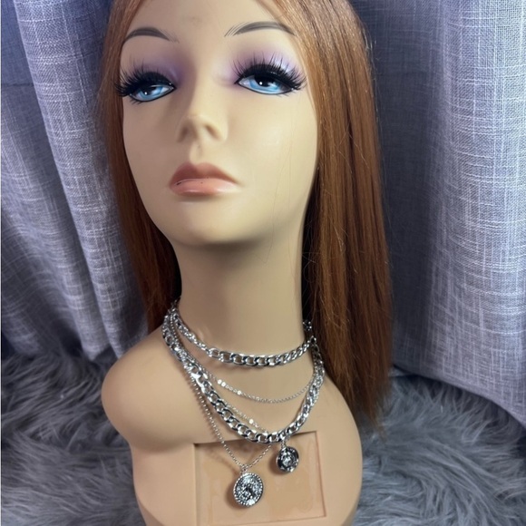 Multiple Chain Choker Necklace Gold or Silver - Picture 9 of 17